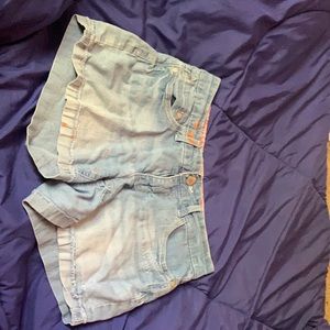 Light wash shorts